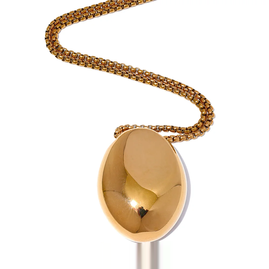 Minimalist Long Sweater Chain Necklace - Ecru