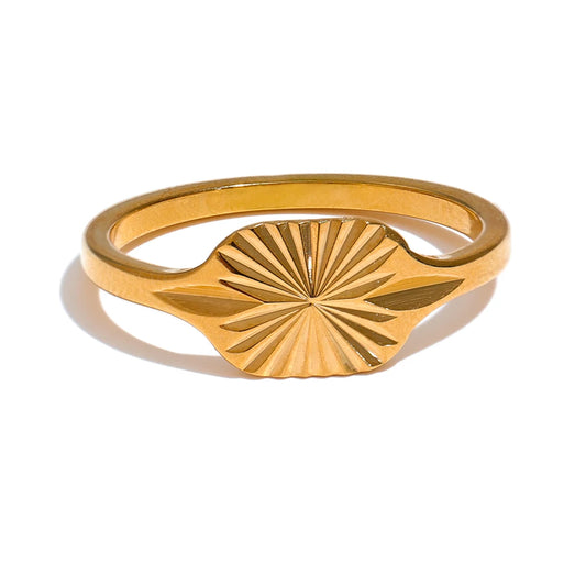 Minimalist Premium Textured Modern Ring - Ecru