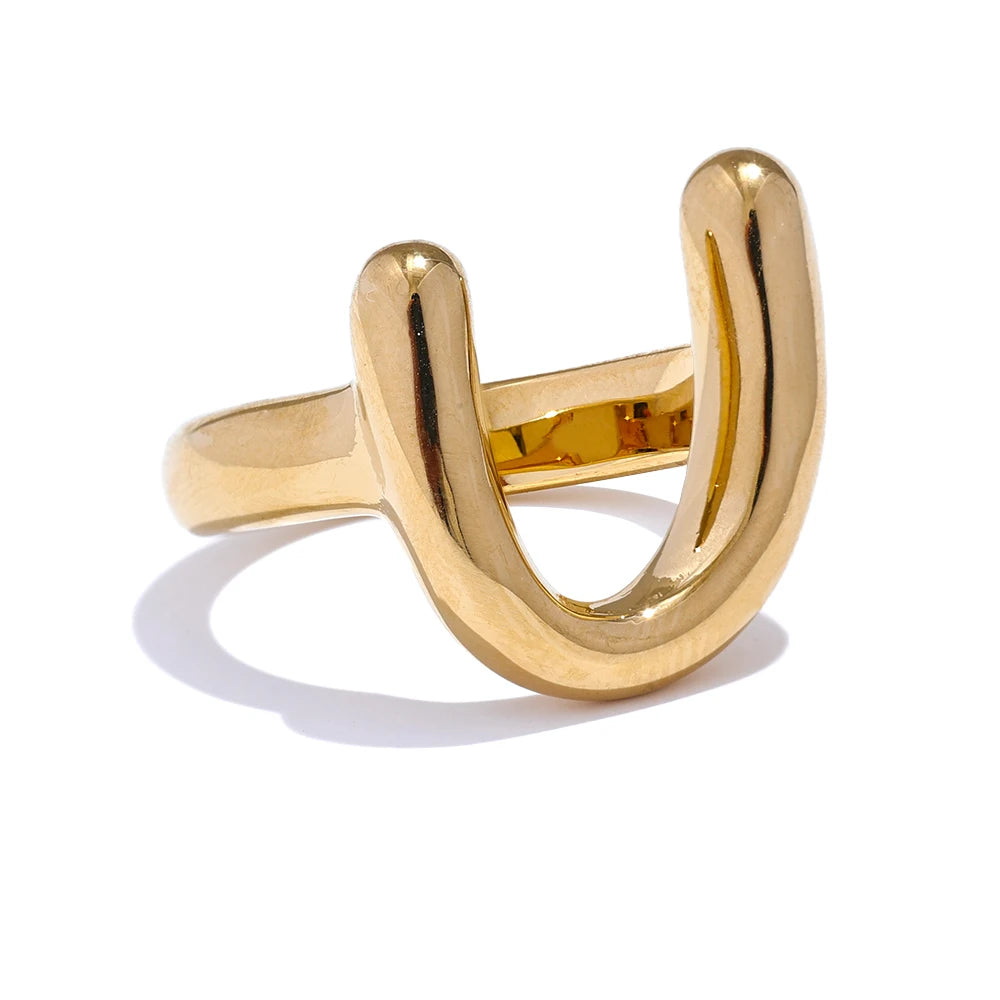 Minimalist Refined Textured Charm Ring - Ecru