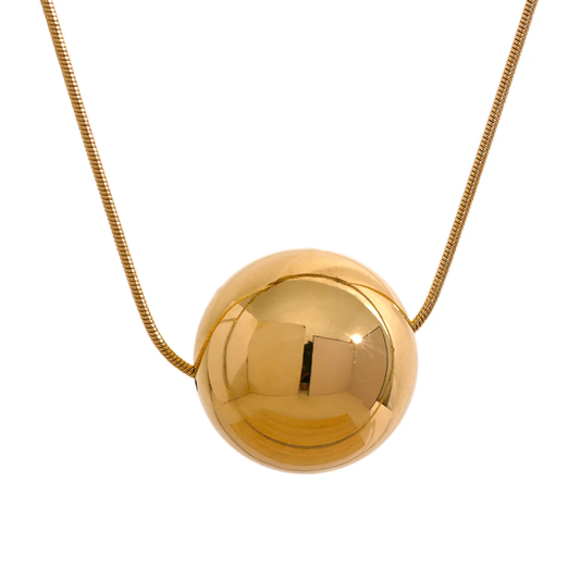 Minimalist Round Ball Bead Necklace - Ecru