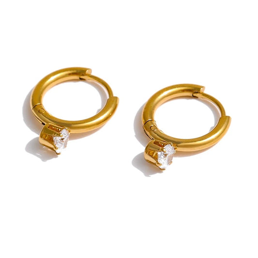 Minimalist Stylish Shiny Hoop Earrings - Ecru