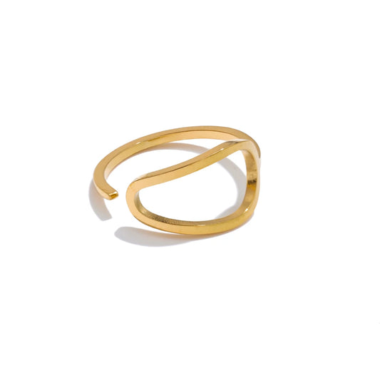 Minimalist Unique Adjustable Modern Ring - Ecru