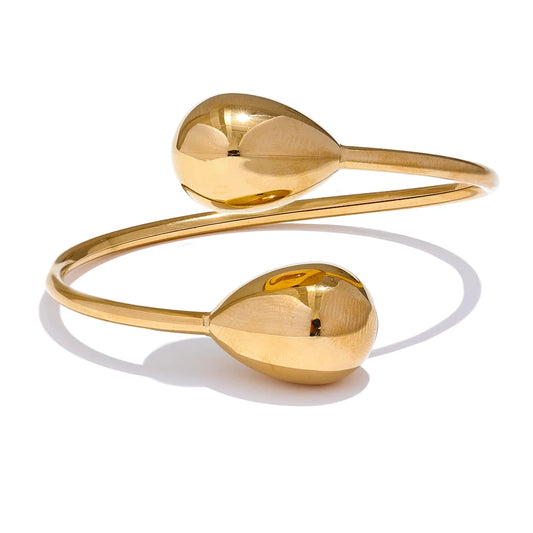 Premium Water Drop Cuff Bracelet - Ecru