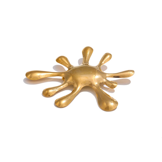 Premiumgeometric Modern Chunky Statement Brooch - Ecru