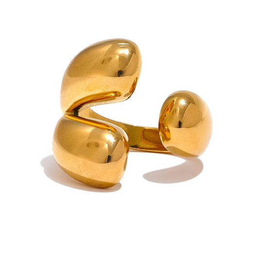 Refined Chunky Modern Statement Ring - Ecru