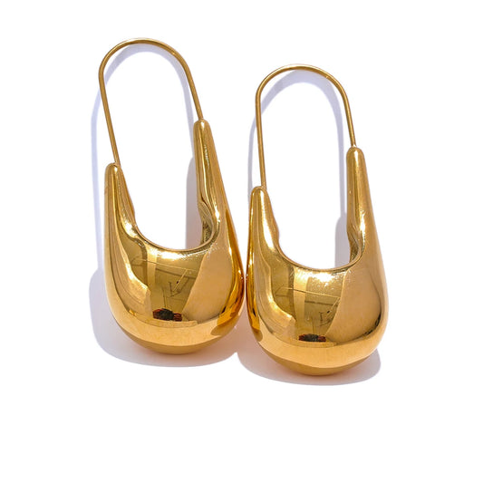 Refined Elegant Statement Hoop Earrings - Ecru