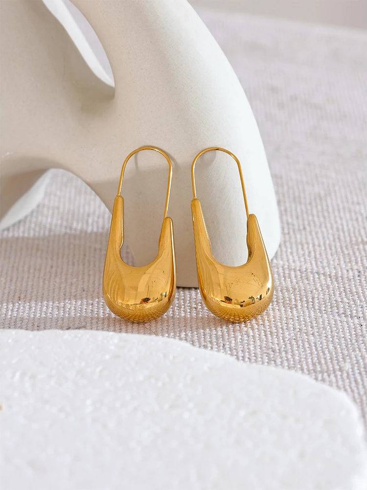 Refined Elegant Statement Hoop Earrings - Ecru