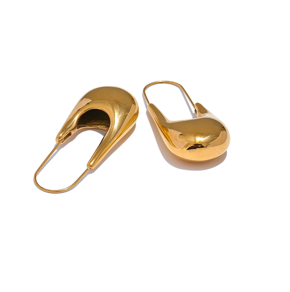 Refined Elegant Statement Hoop Earrings - Ecru