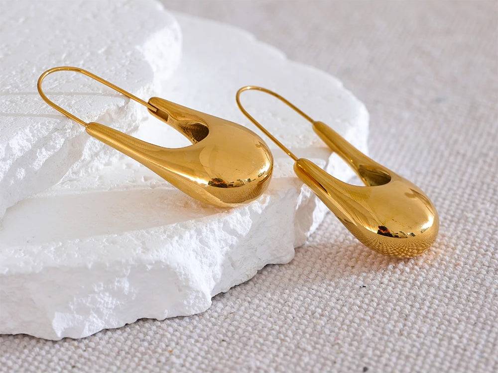 Refined Elegant Statement Hoop Earrings - Ecru