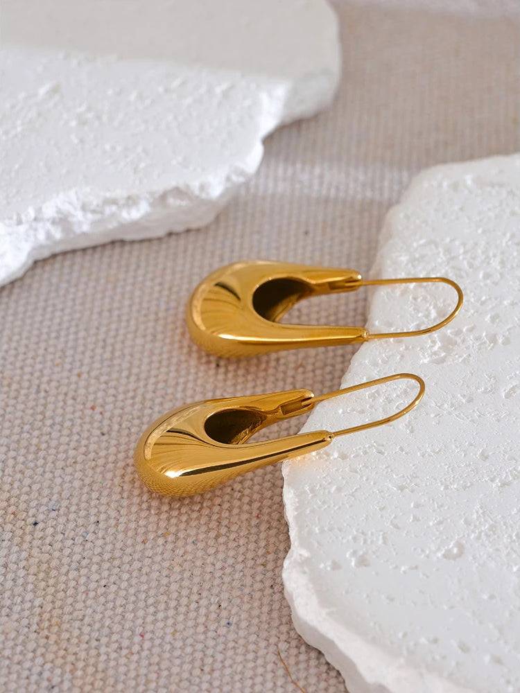 Refined Elegant Statement Hoop Earrings - Ecru