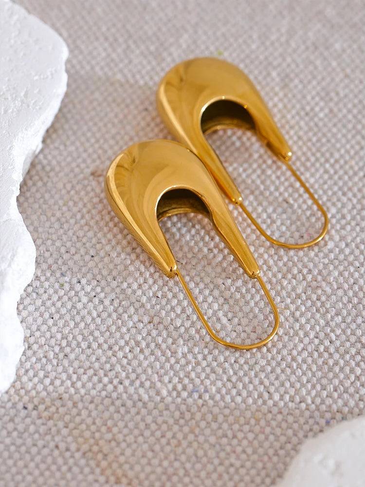 Refined Elegant Statement Hoop Earrings - Ecru
