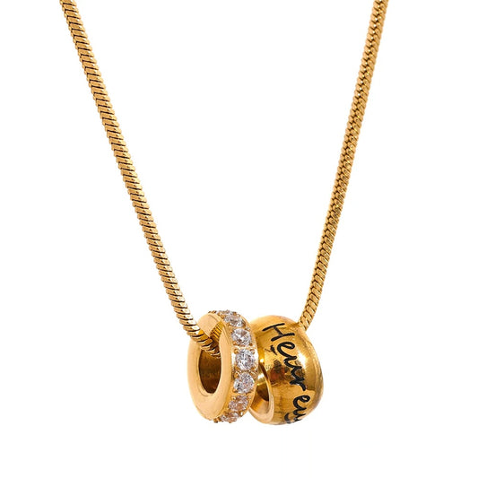 Round Bead Heureuse Pendant Necklace - Ecru