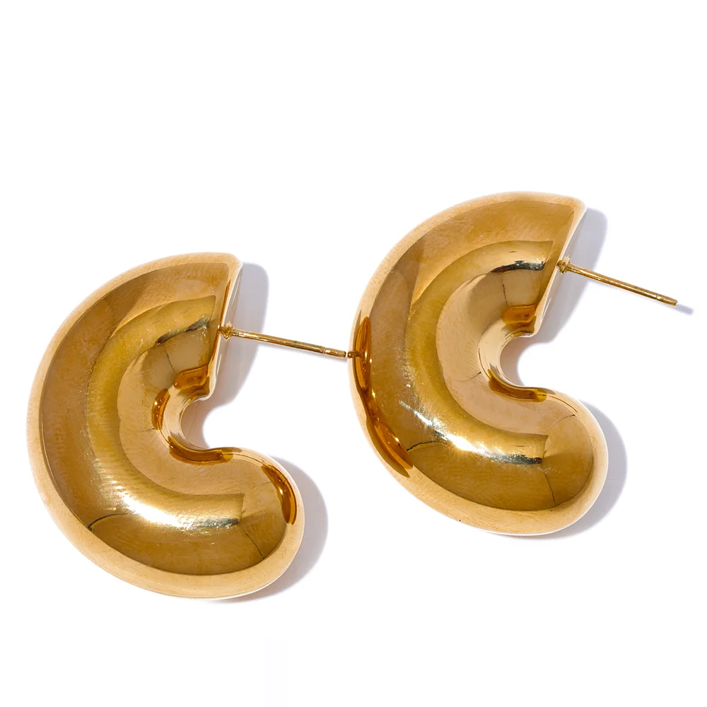 Smooth Geometric Chunky Unusual Earrings