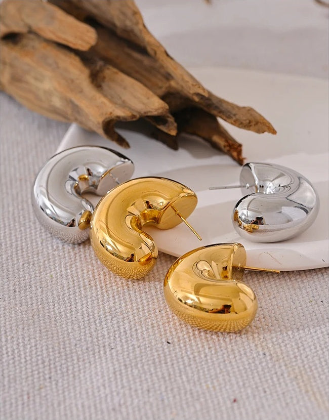 Smooth Geometric Chunky Unusual Earrings
