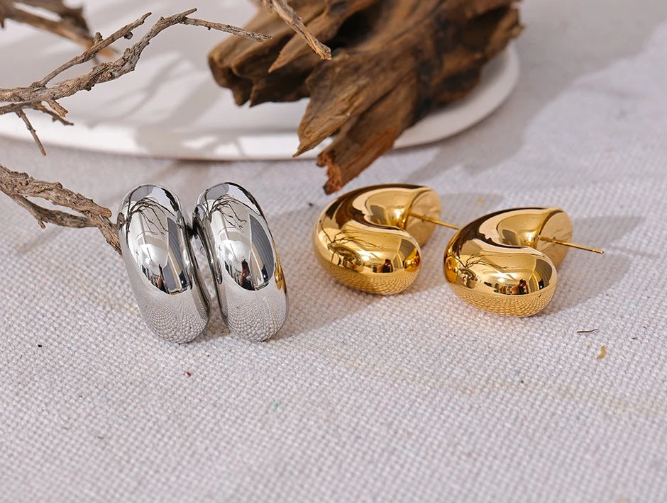 Smooth Geometric Chunky Unusual Earrings