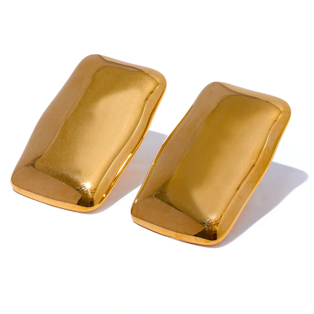 Square Glossy Smooth Stud Earrings