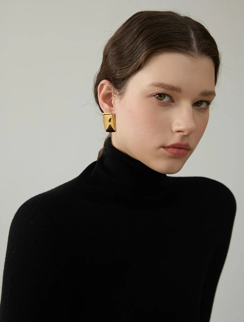 Square Glossy Smooth Stud Earrings