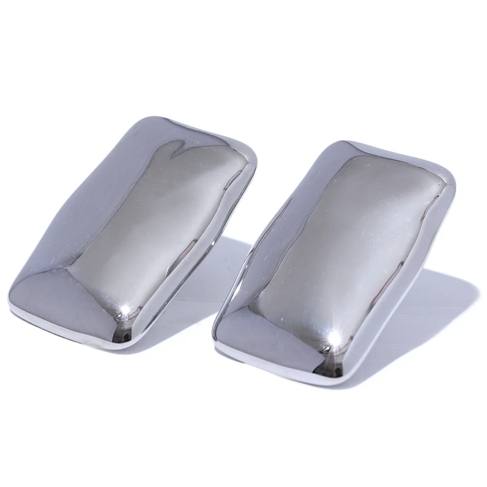 Square Glossy Smooth Stud Earrings