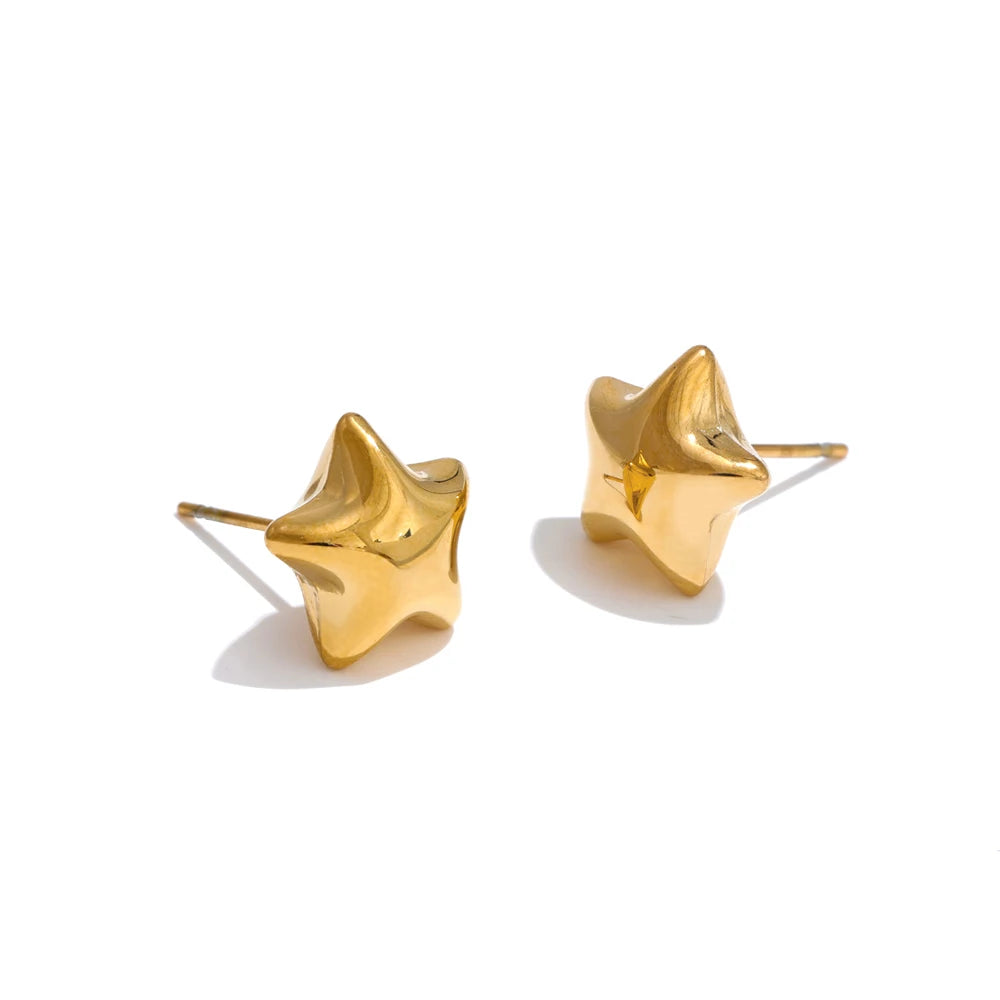 Star Chunky Refined Stud Earrings