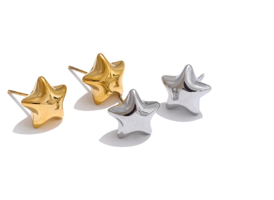 Star Chunky Refined Stud Earrings