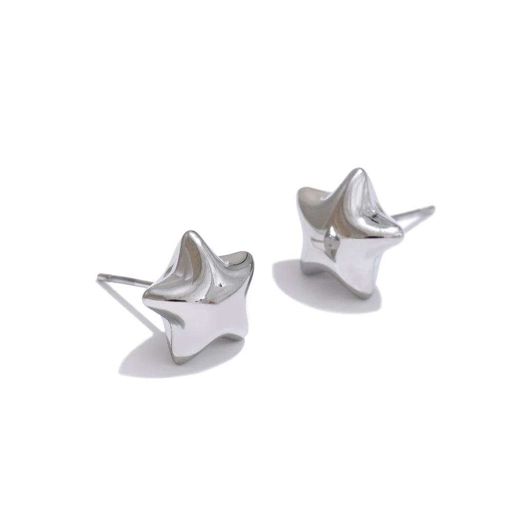 Star Chunky Refined Stud Earrings