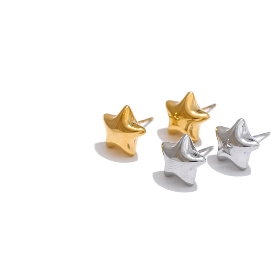 Star Chunky Refined Stud Earrings