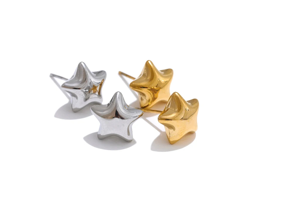 Star Chunky Refined Stud Earrings