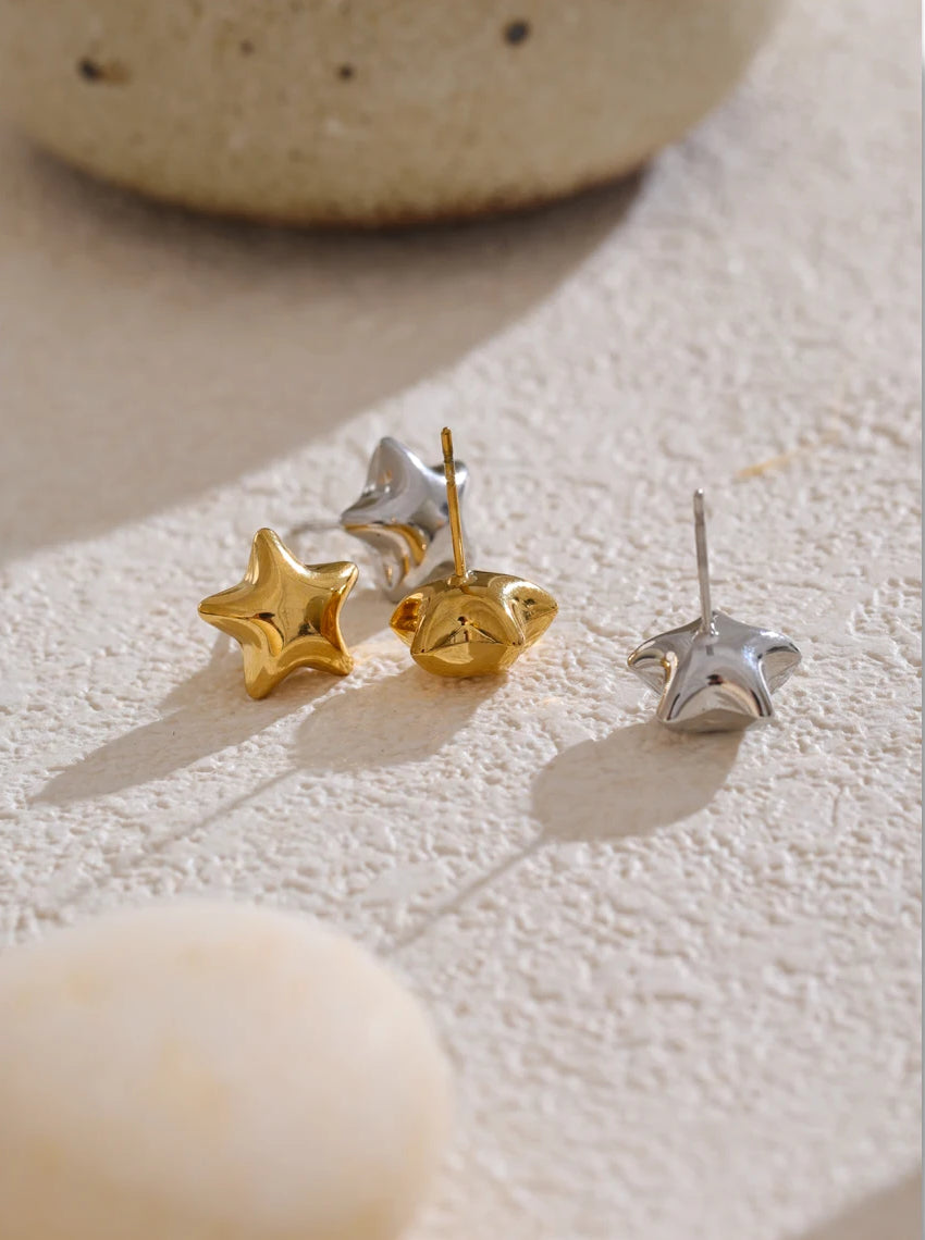 Star Chunky Refined Stud Earrings