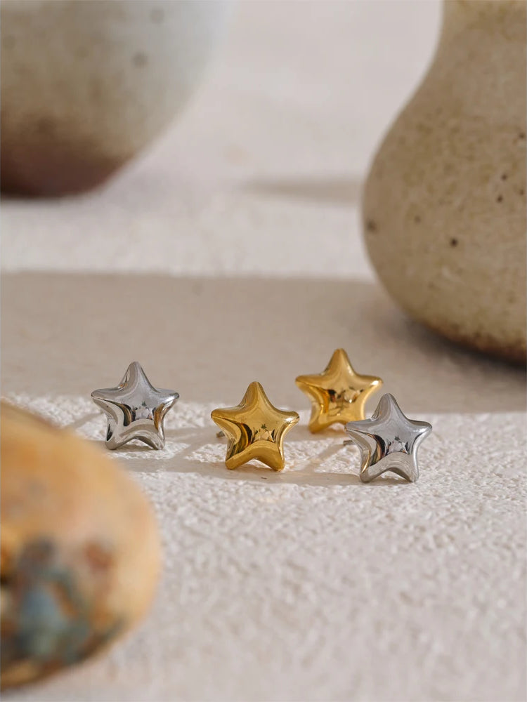 Star Chunky Refined Stud Earrings