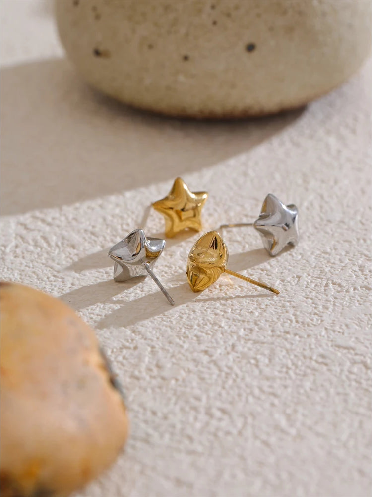 Star Chunky Refined Stud Earrings