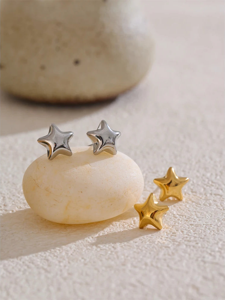 Star Chunky Refined Stud Earrings