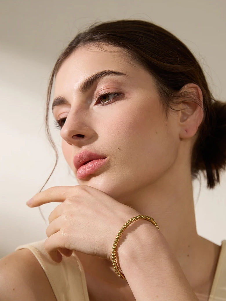 Statement Charm Metal Handmade Bracelet - Ecru