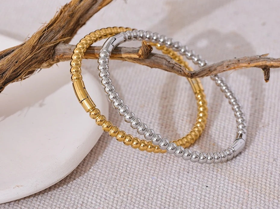 Statement Charm Metal Handmade Bracelet - Ecru