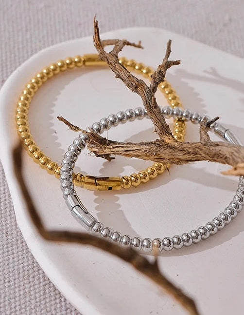 Statement Charm Metal Handmade Bracelet - Ecru
