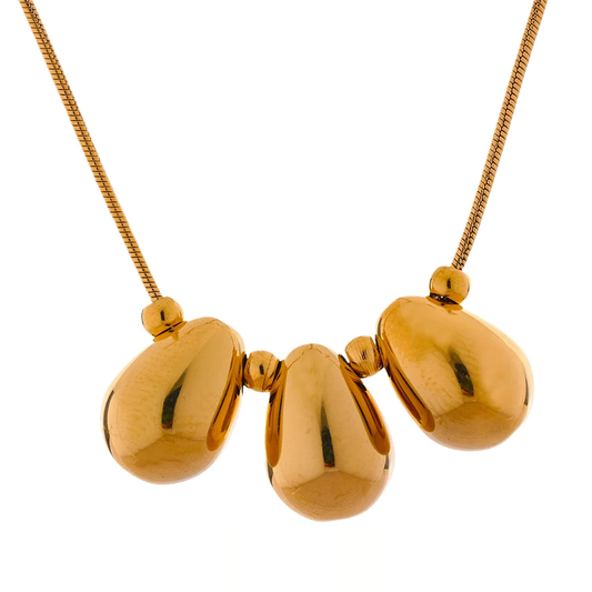 Statement Water Drop Pendant Necklace - Ecru