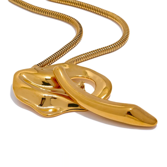 Textured Cast Pendant Statement Necklace - Ecru