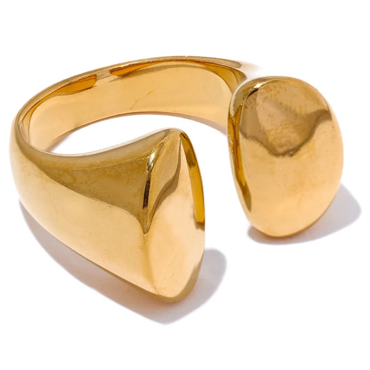 Timeless Chunky Modern Statement Ring - Ecru
