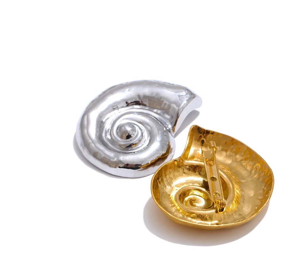 Timeless Elegant Chunky Statement Brooch - Ecru