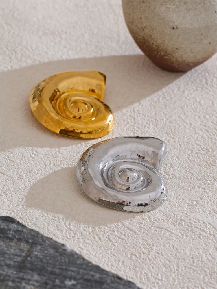 Timeless Elegant Chunky Statement Brooch - Ecru