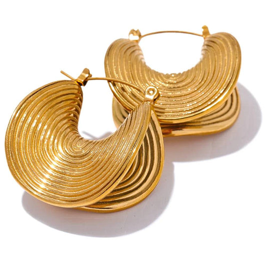 Timeless Textured Versatile Hoop Earrings - Ecru
