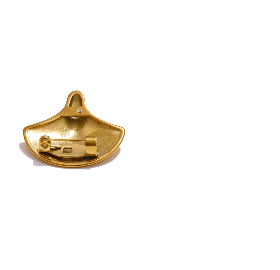 Timeless Zircon Modern Statement Brooch - Ecru