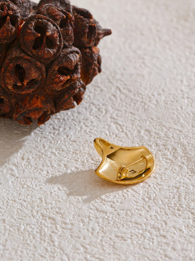 Timeless Zircon Modern Statement Brooch - Ecru