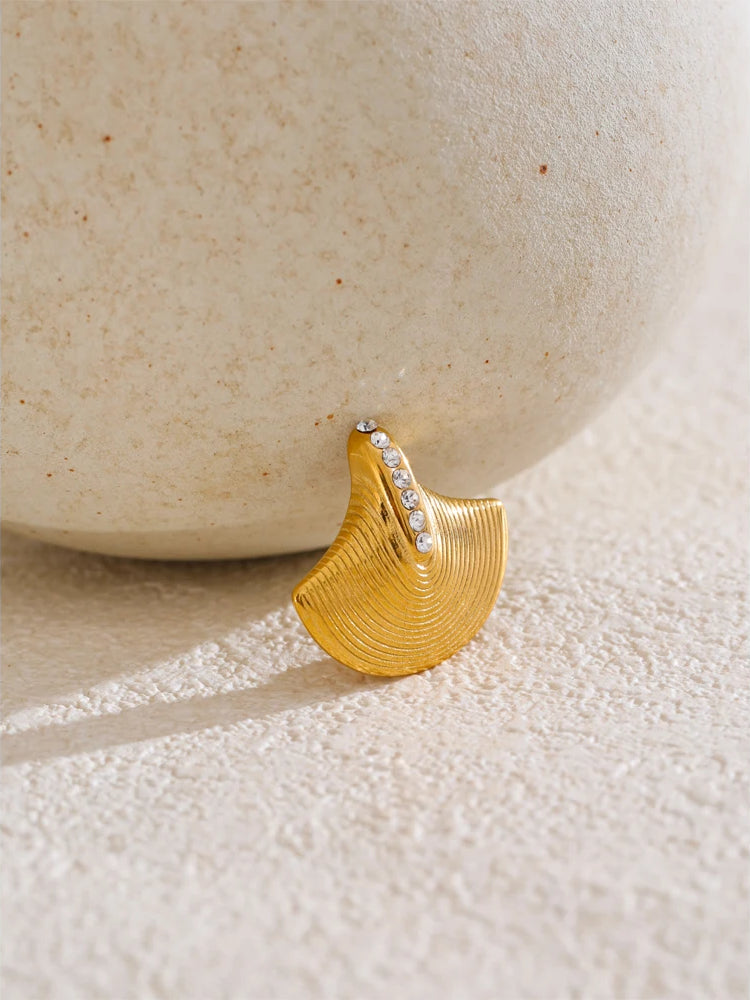 Timeless Zircon Modern Statement Brooch - Ecru