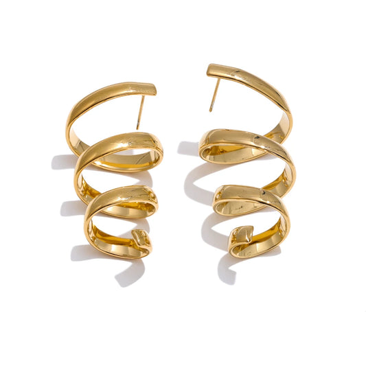 Trendy Timeless Chunky Statement Earrings - Ecru