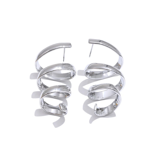 Trendy Timeless Chunky Statement Earrings - Ecru