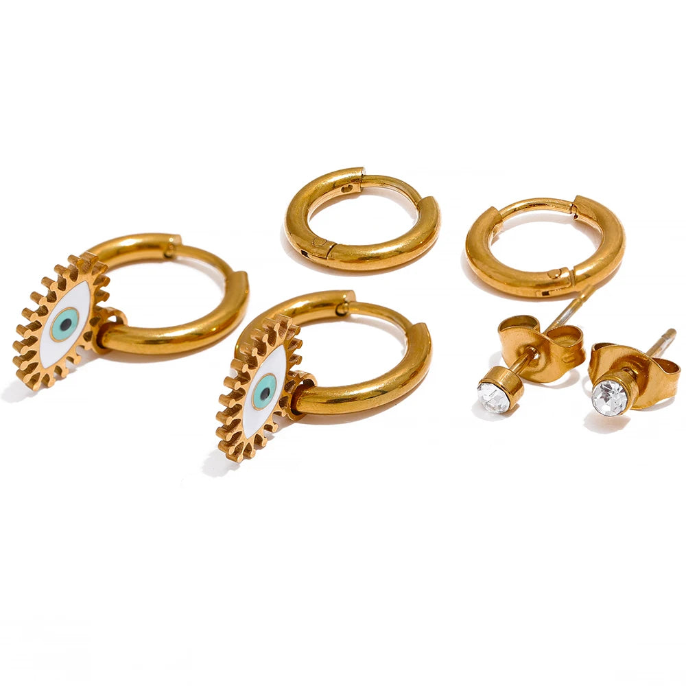 Trendy Zircon Charm Earrings Set