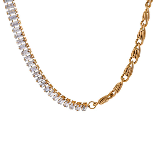 Trendy Zircon Versatile Necklace Set, Necklace - Ecru