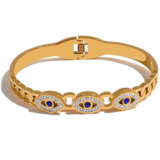 Turkish Evil Eye Statement Bracelet - Ecru