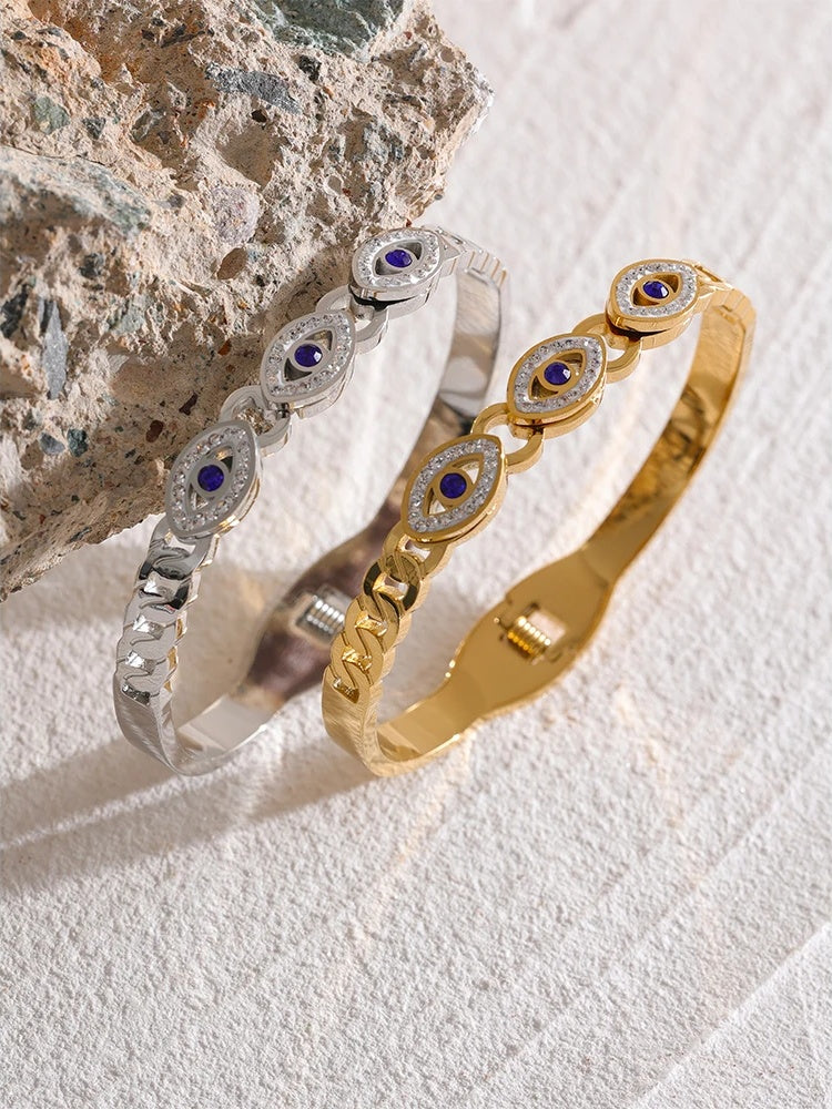 Turkish Evil Eye Statement Bracelet - Ecru