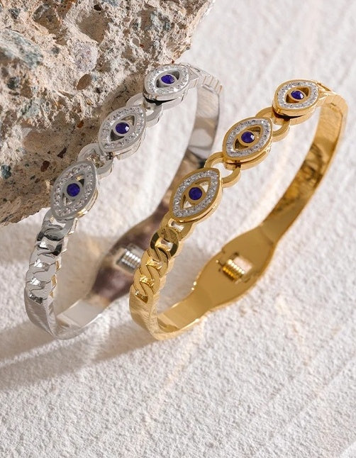 Turkish Evil Eye Statement Bracelet - Ecru